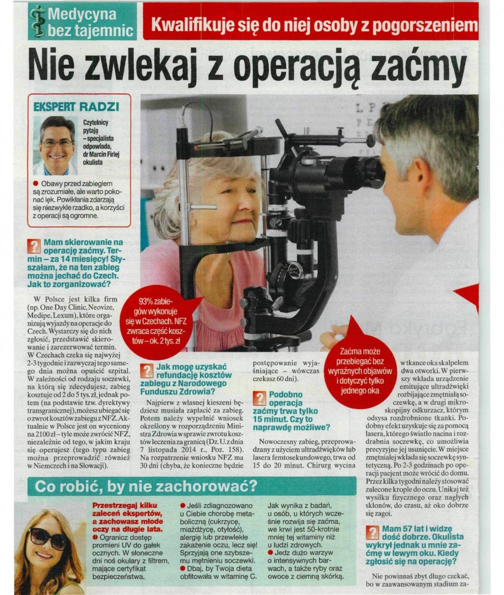 Polacy leczą zaćmę w Czechach - tanio, szybko i bezpiecznie