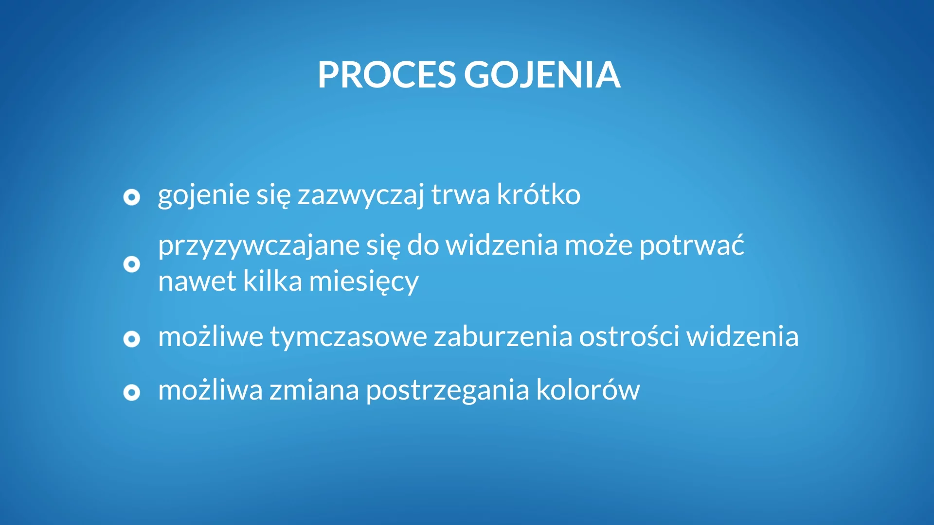 proces gojenia po zabiegu usuwającym zaćmę